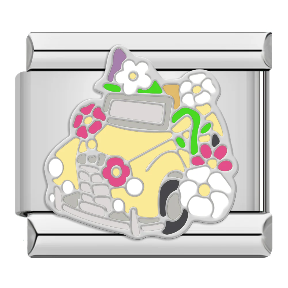 Blumen-Auto Silber