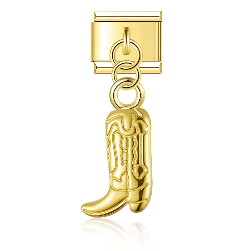 Cowboy Stiefel Anhänger Gold