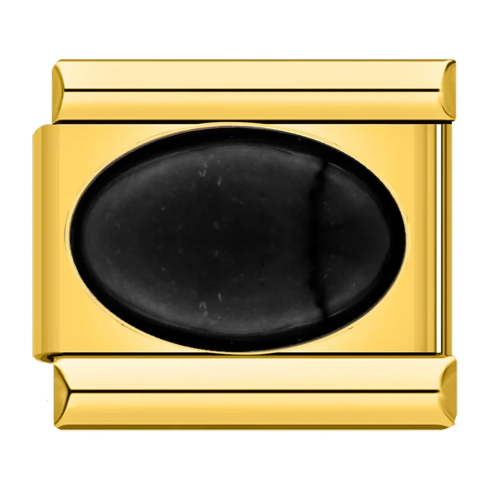 Gold mit schwarzem Stein