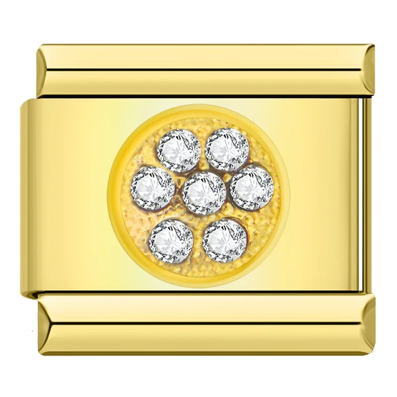 Gold mit Glitzersteinen