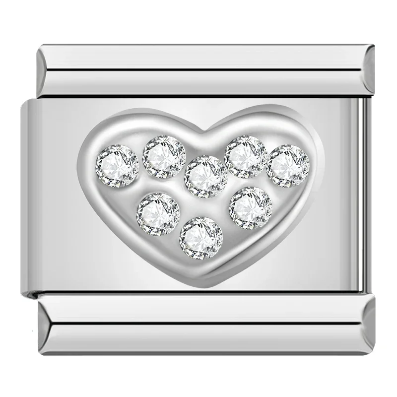 Silber Herz mit Glitzersteinen
