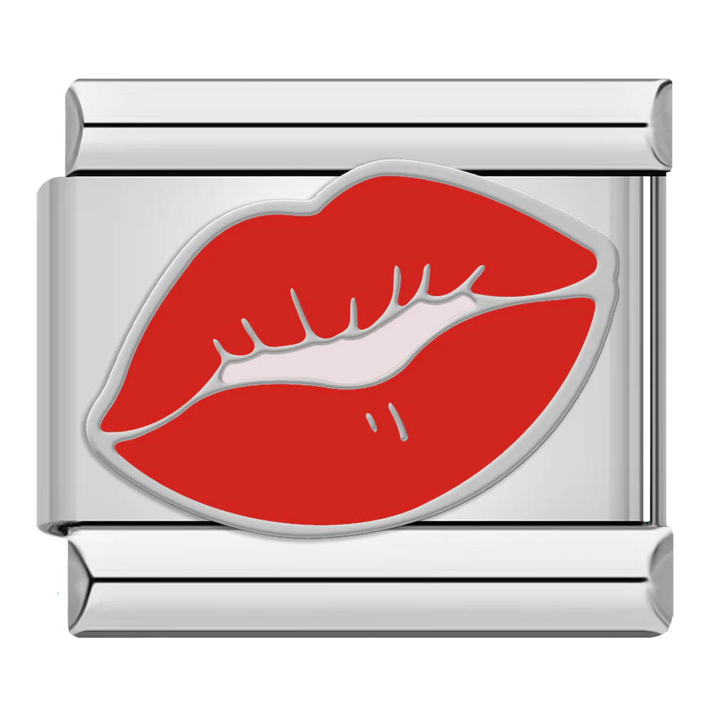 Rote Lippen Silber