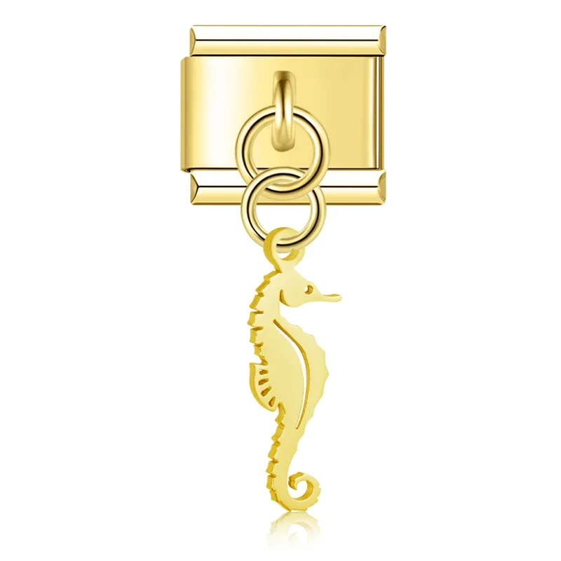 Seepferdchen Anhänger Gold