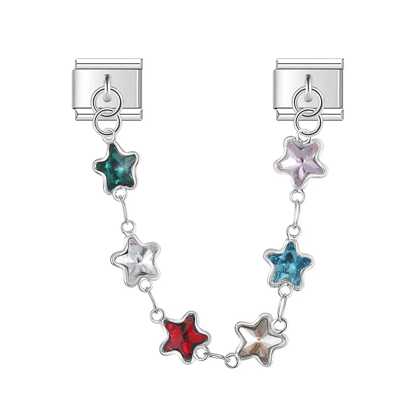 Sterne Charm-Kette Silber
